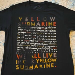 🎸 '15 Beatles Band Yellow Submarine Full Lyrics Lords Of Liverpool Super Soft T